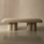 Almond Boucle Bench