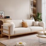 Art Deco Cream Sofa - Image 3