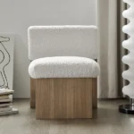 Bouclé Wishbone Accent Chair - Image 2