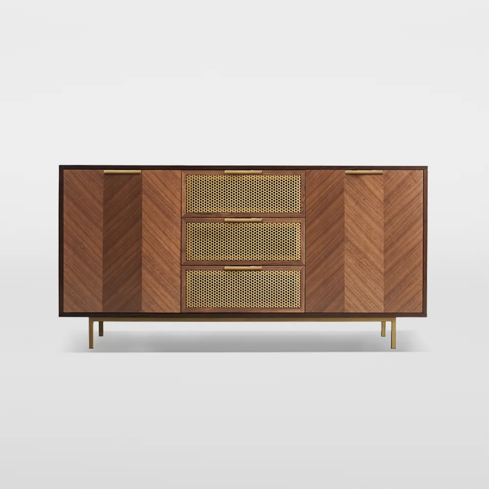 Bold-Modern-Sideboard-Buffet-3-Door-Cabinet-6.webp Bold Walnut Sideboard Buffet Cabinet - Image 1