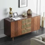 Bold Walnut Sideboard Buffet Cabinet - Image 3