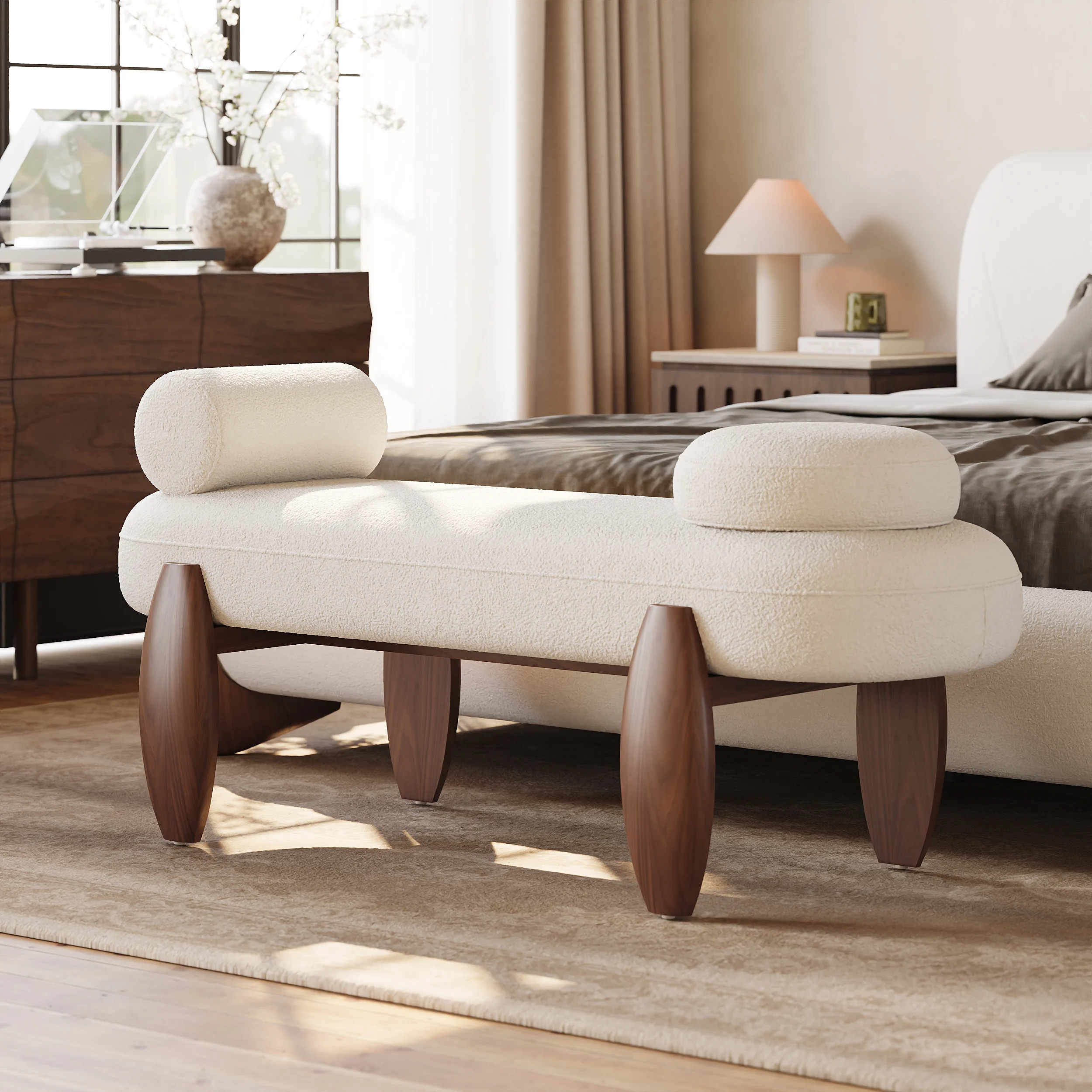 Boucle-Bedroom-Bench-10.webp Boucle Bench - Image 1