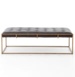 Antique Brass Cocktail Ottoman - Image 4