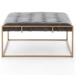 Antique Brass Cocktail Ottoman - Image 3