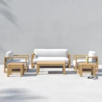 8-Person Beech Wood Outdoor Seating Group - Image 2