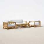 8-Person Beech Wood Outdoor Seating Group - Image 3