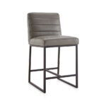 Graphite Grey Leather Counter Stool - Image 4