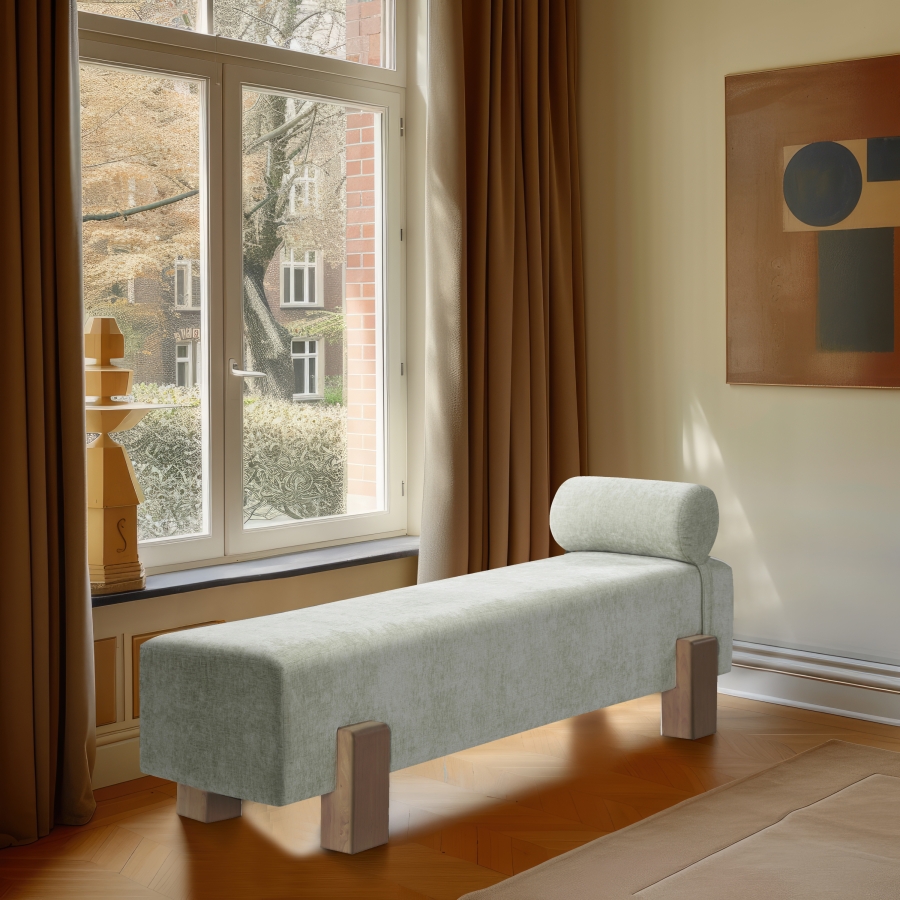 Chenille-Fabric-Bench-6.jpg Chenille Fabric Bench - Image 1