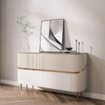 Credenza White Sideboard Buffet - Image 3