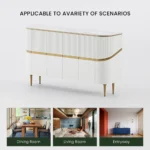 Credenza White Sideboard Buffet - Image 5