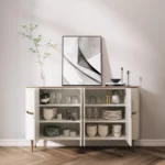 Credenza White Sideboard Buffet - Image 4