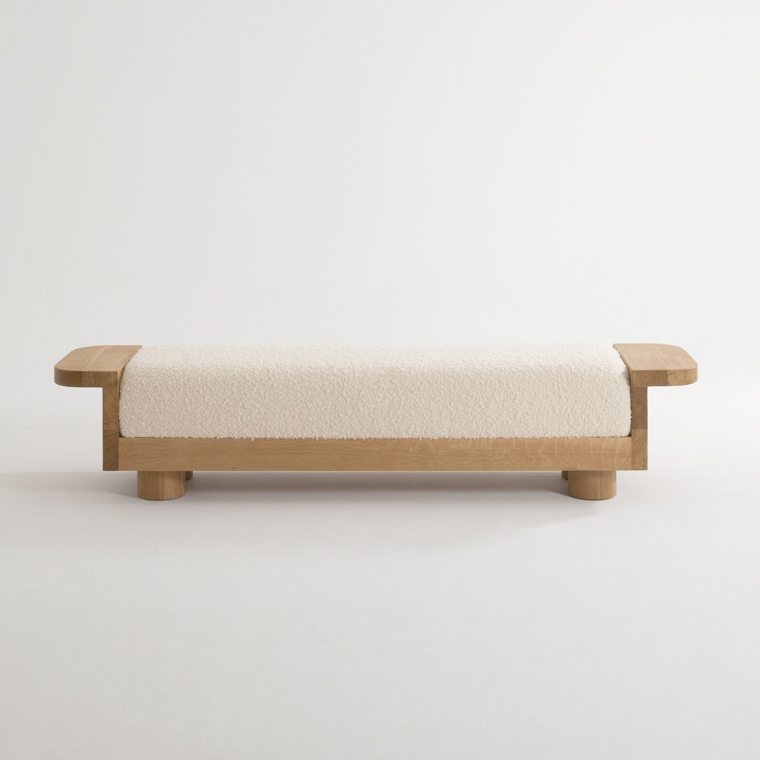 EMMANUELLESIMON_DESIGN_NATIV_Banc_07_post_carre.jpg Brushed Oak & Fabric Bench - Image 1