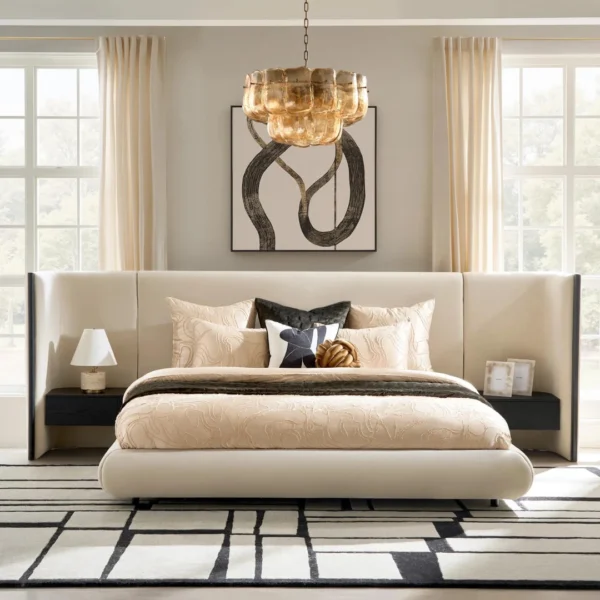 Panel Noir Bed With Side Table