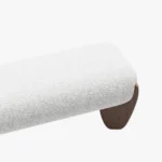 Fabric Ottoman with Wooden Legs - Image 5