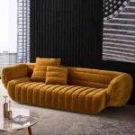 Velvet Yellow Sofa - Image 5