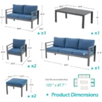 7-Piece Garden Patio Sofa Set - Image 8