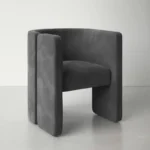 Asymmetrical Velvet Accent Chair