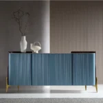 Luxe Navy Blue Sideboard Buffet Cabinet - Image 6