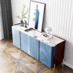Luxe Navy Blue Sideboard Buffet Cabinet - Image 7