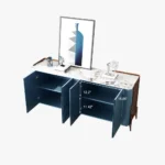 Luxe Navy Blue Sideboard Buffet Cabinet - Image 10