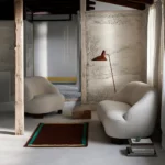 Curved Bouclé Armchair - Image 7