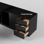 Absolutely Black L-Shape Desk - Image 4