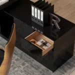 Absolutely Black L-Shape Desk - Image 6