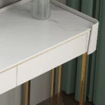 White Slate & Glass Vanity Sideboard with Drawers and Stool - Image 5