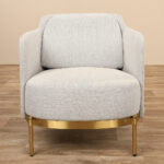 Chrome Gold Bouclé Lounge Chair
