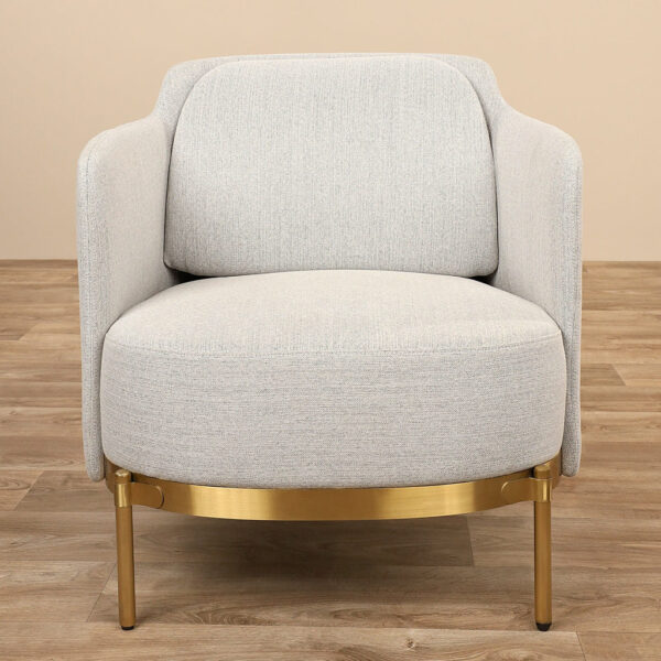 Chrome Gold Bouclé Lounge Chair