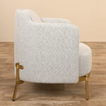 Chrome Gold Bouclé Lounge Chair - Image 3