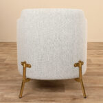 Chrome Gold Bouclé Lounge Chair - Image 4