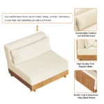 Modular Teak & Beech Outdoor Furniture Set - Image 16