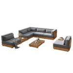 Modular Teak & Beech Outdoor Furniture Set - Image 19
