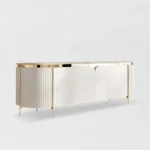 Sleek TV Stand with Artificial Marble Top - Image 5