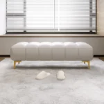 Upholstered Bedroom Bench with Metal Legs - Image 2