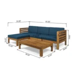 Outdoor Wooden Slatted Sofa Set - Image 12