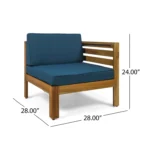 Outdoor Wooden Slatted Sofa Set - Image 13