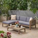 Outdoor Wooden Slatted Sofa Set - Image 24
