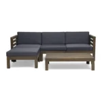Outdoor Wooden Slatted Sofa Set - Image 37
