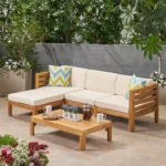 Outdoor Wooden Slatted Sofa Set - Image 19