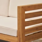 Outdoor Wooden Slatted Sofa Set - Image 22