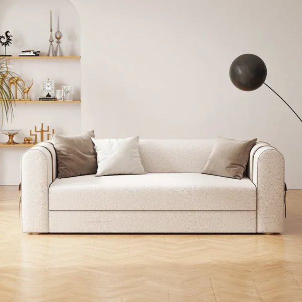 Karmel Boucle Side Storage Sofa Bed