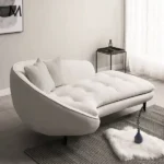 Linen Chaise Longue Sofa - Image 7