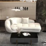 Linen Chaise Longue Sofa - Image 4