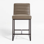 Graphite Grey Leather Counter Stool - Image 2