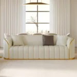 Three-Seater Faux Leather Sofa - Image 7