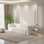 Velvet Quilted Sofa - Image 4
