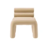 Channel-Tufted Velvet Armless Chair - Image 3