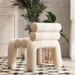 Channel-Tufted Velvet Armless Chair - Image 4